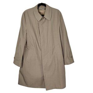 Vintage Brighton Crownswear Trench Coat Men Size 38 Zip Out Faux Fur Lining